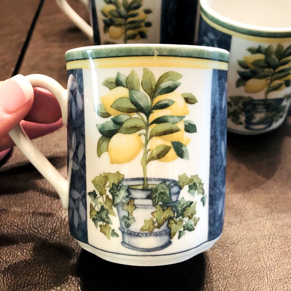 (6) Villeroy & Boch Switch 3 Corfu Country Collection Lemon Tree Coffee Mug